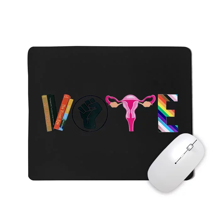 Vote Feminist Women's Rights Femi Book Symbol Mousepad