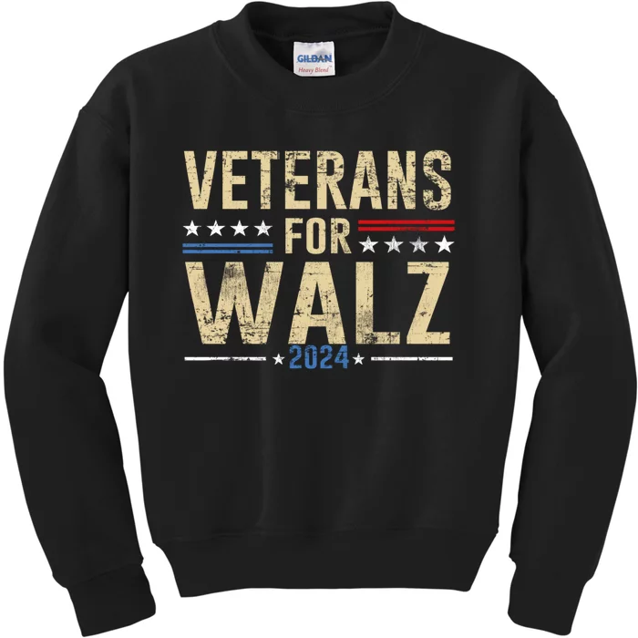 Veterans For Walz 2024 Election Kids Sweatshirt