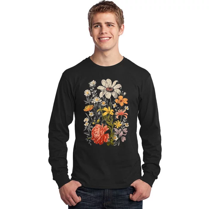 Vintage Flowers Wos Wildflowers Casual Tall Long Sleeve T-Shirt