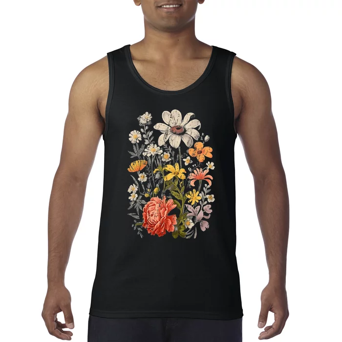 Vintage Flowers Wos Wildflowers Casual Tank Top