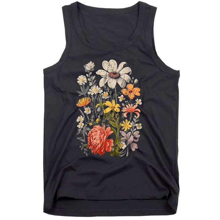 Vintage Flowers Wos Wildflowers Casual Tank Top