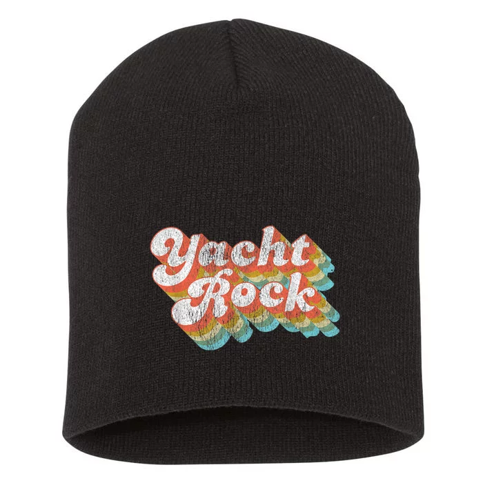 Vintage Fade Yacht Rock Party Boat Drinking Short Acrylic Beanie