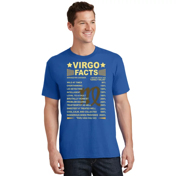 Virgo Facts Zodiac Funny Virgo Birthday Gift Tee Funny Gift T-Shirt