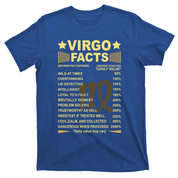 Virgo Facts Zodiac Funny Virgo Birthday Gift Tee Funny Gift T-Shirt