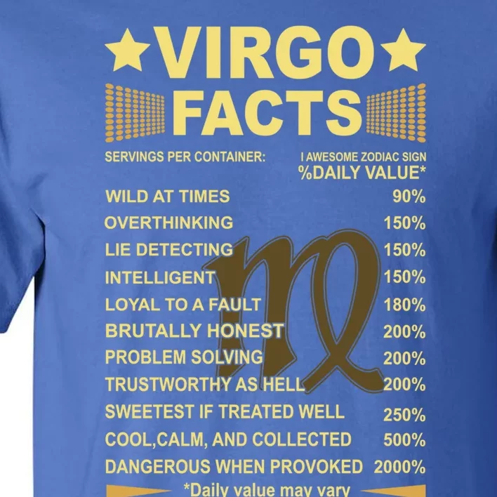 Virgo Facts Zodiac Funny Virgo Birthday Gift Tee Funny Gift Tall T-Shirt