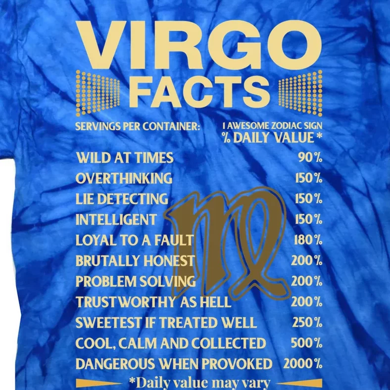 Virgo Facts Zodiac Sign Astrology Birthday Gift Tie-Dye T-Shirt