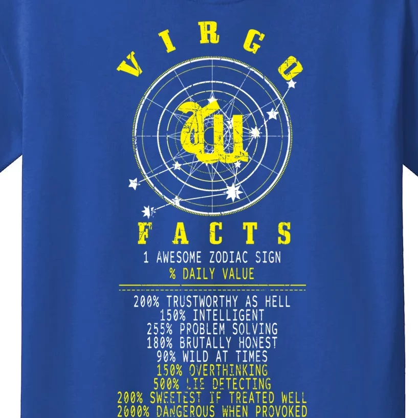 Virgo Facts Zodiac Sign Birthday Horoscope Astrology Gift Kids T-Shirt