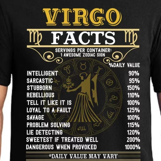 Virgo Facts Zodiac Signs Funny Birthday Funny Gift Gift Pajama Set