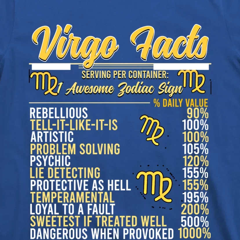 Virgo Facts Zodiac Virgo Queen Gift T-Shirt