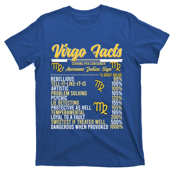 Virgo Facts Zodiac Virgo Queen Gift T-Shirt