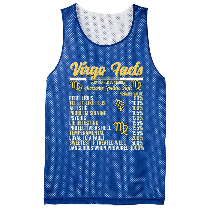 Virgo Facts Zodiac Virgo Queen Gift Mesh Reversible Basketball Jersey Tank