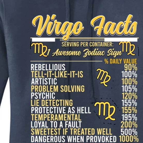 Virgo Facts Zodiac Virgo Queen Gift Women's Pullover Hoodie