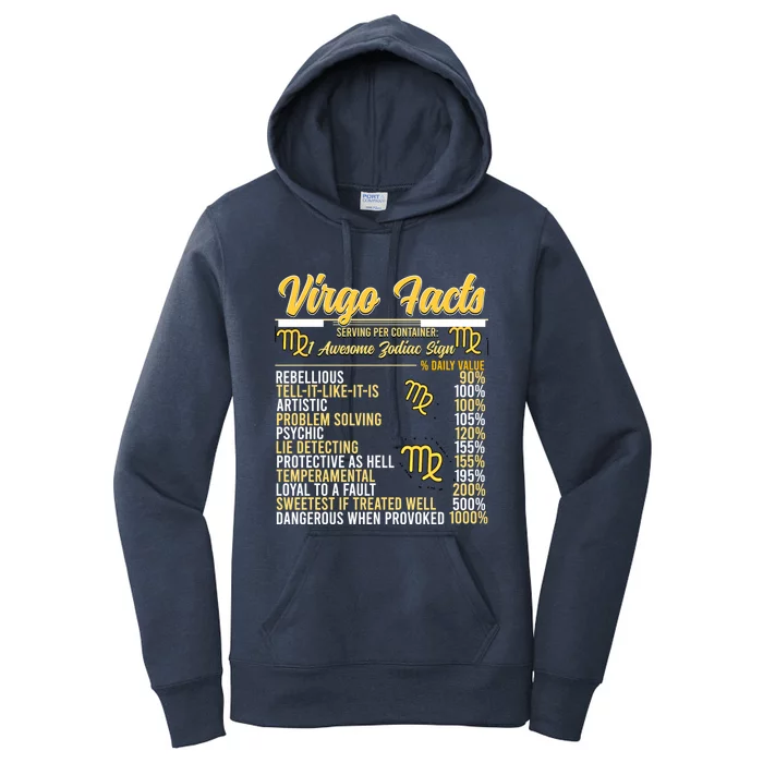 Virgo Facts Zodiac Virgo Queen Gift Women's Pullover Hoodie