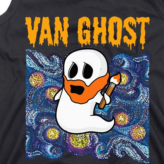 Van Ghost Art Teacher Halloween Van Gogh Starry Night Tank Top