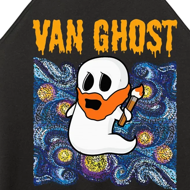 Van Ghost Art Teacher Halloween Van Gogh Starry Night Women’s Perfect Tri Rocker Tank