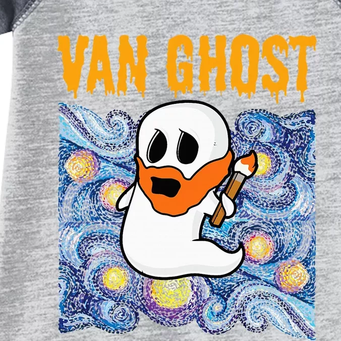 Van Ghost Art Teacher Halloween Van Gogh Starry Night Infant Baby Jersey Bodysuit