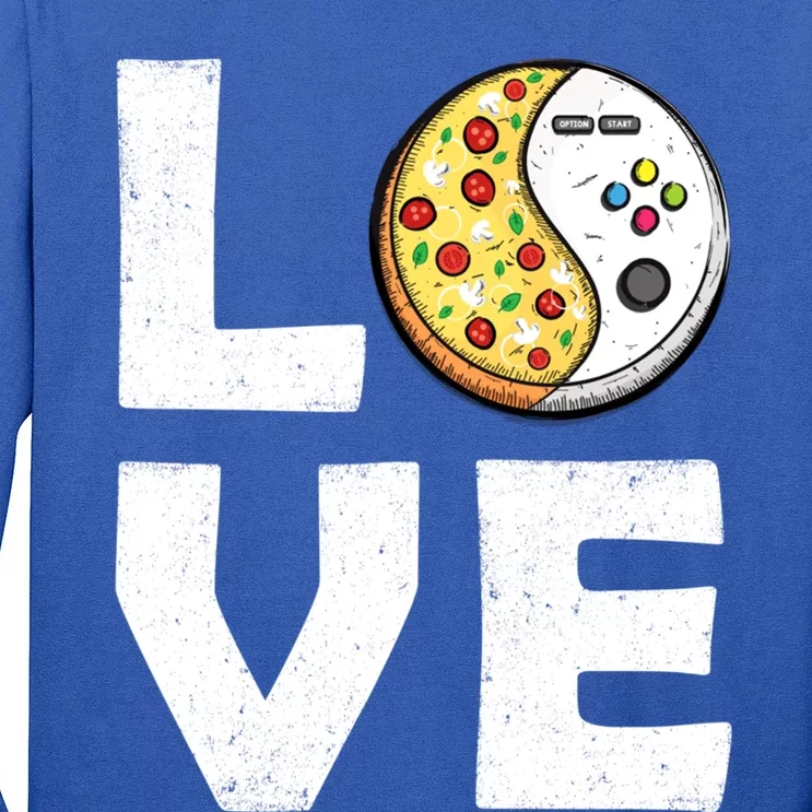 Video Game And Pizza Themed Love For Gamer Dad And Uncle Meaningful Gift Long Sleeve Shirt