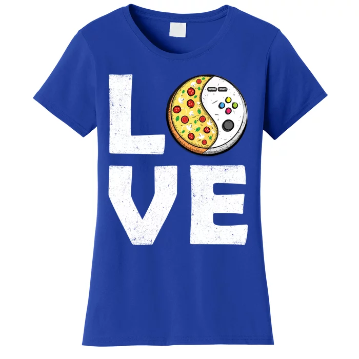 Video Game And Pizza Themed Love For Gamer Dad And Uncle Meaningful Gift Women's T-Shirt