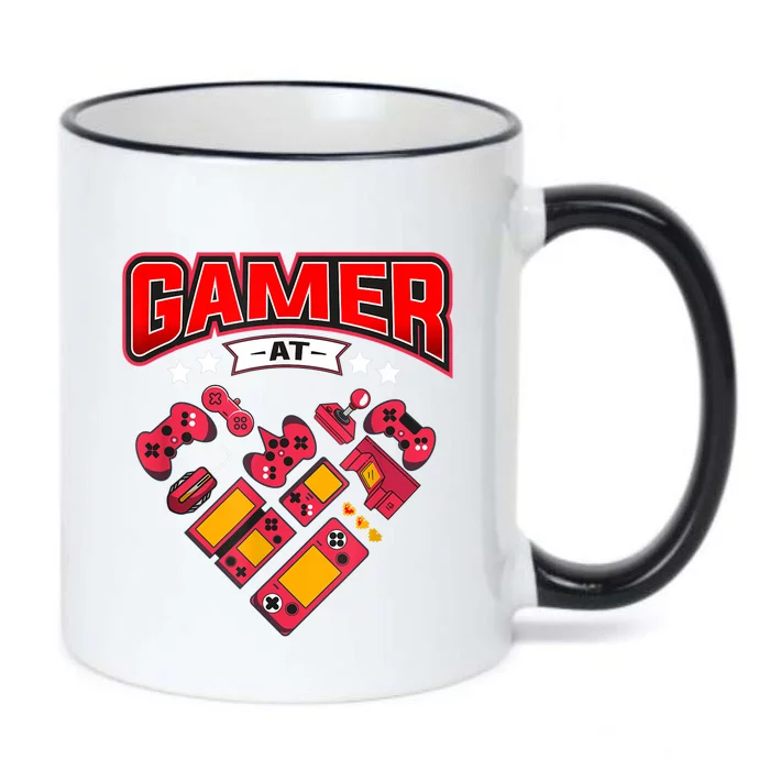 Video Gamer At Heart Gift For Mens Boys Valentines Day Gift Black Color Changing Mug