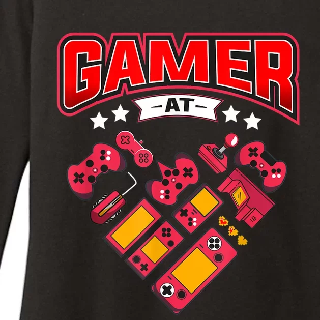 Video Gamer At Heart Gift For Mens Boys Valentines Day Gift Womens CVC Long Sleeve Shirt