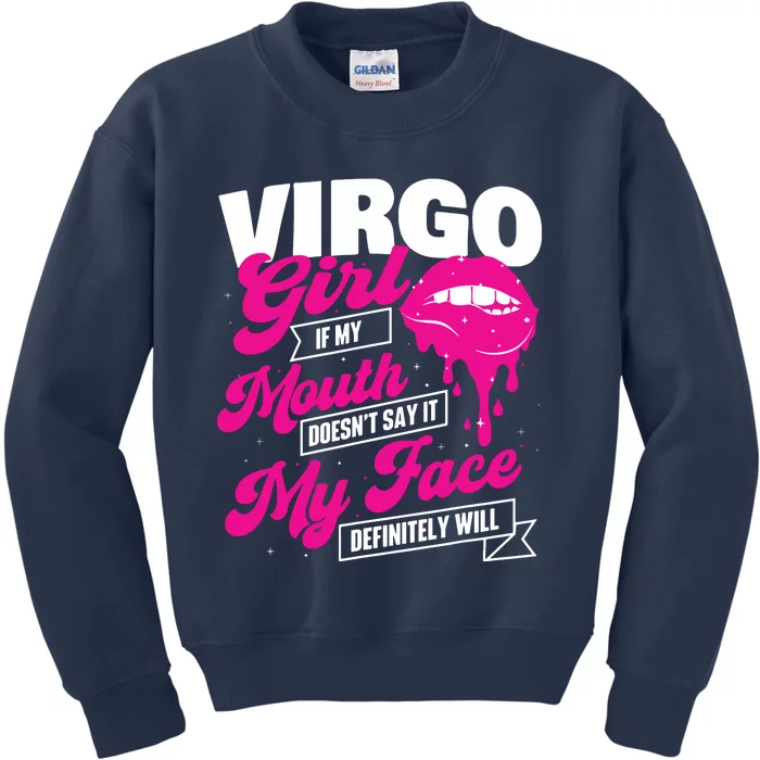 Virgo Girl Astrology Horoscope Symbol Zodiac Sign Kids Sweatshirt