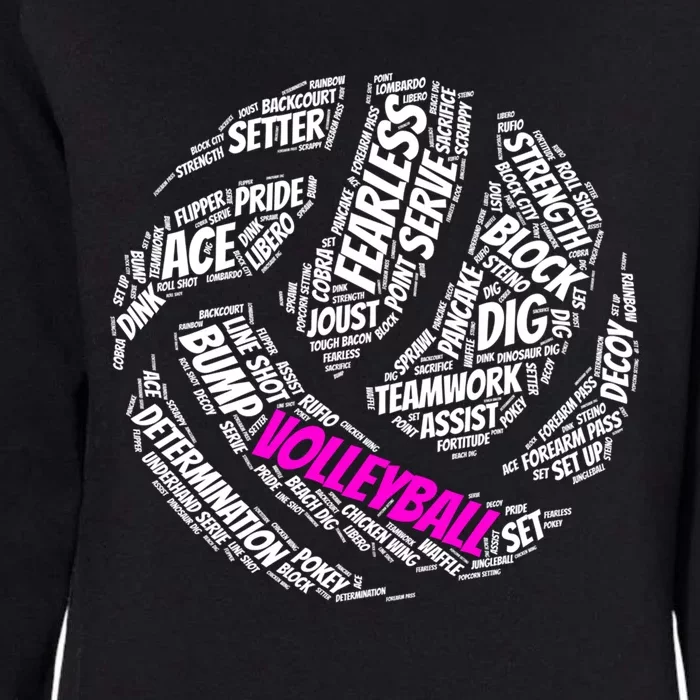 Volleyball Gift And Pink Volleyball Words Womens California Wash Sweatshirt