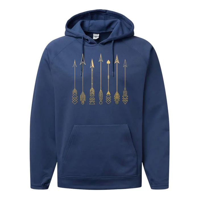 Vintage Gold Arrows Performance Fleece Hoodie