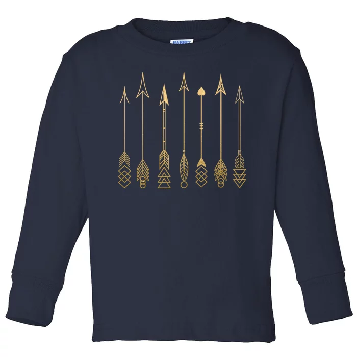 Vintage Gold Arrows Toddler Long Sleeve Shirt