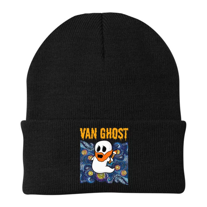 Van Ghost Art Teacher Halloween Van Gogh Starry Night Knit Cap Winter Beanie