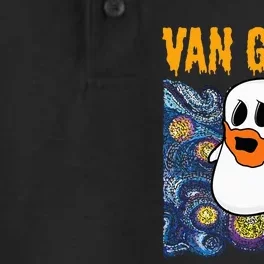 Van Ghost Art Teacher Halloween Van Gogh Starry Night Dry Zone Grid Performance Polo