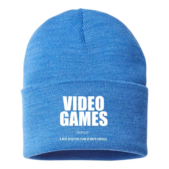 Video Games A Very Effective Form Of Birth Control Planning Gift Sustainable Knit Beanie