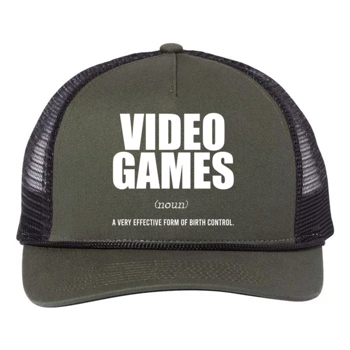 Video Games A Very Effective Form Of Birth Control Planning Gift Retro Rope Trucker Hat Cap