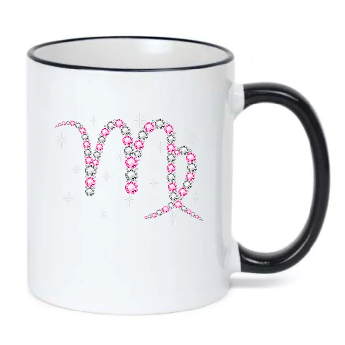 Virgo Gift Astrology Birthday Pink Diamond Gift Black Color Changing Mug