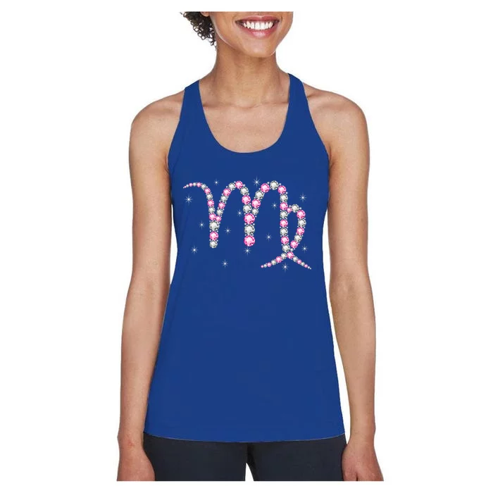 Virgo Gift Astrology Birthday Pink Diamond Gift Women's Racerback Tank