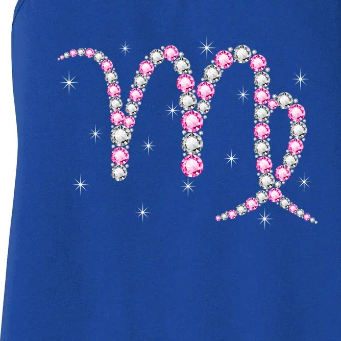 Virgo Gift Astrology Birthday Pink Diamond Gift Women's Racerback Tank