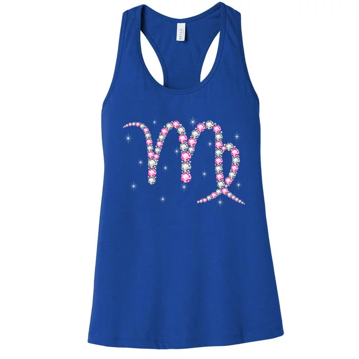 Virgo Gift Astrology Birthday Pink Diamond Gift Women's Racerback Tank