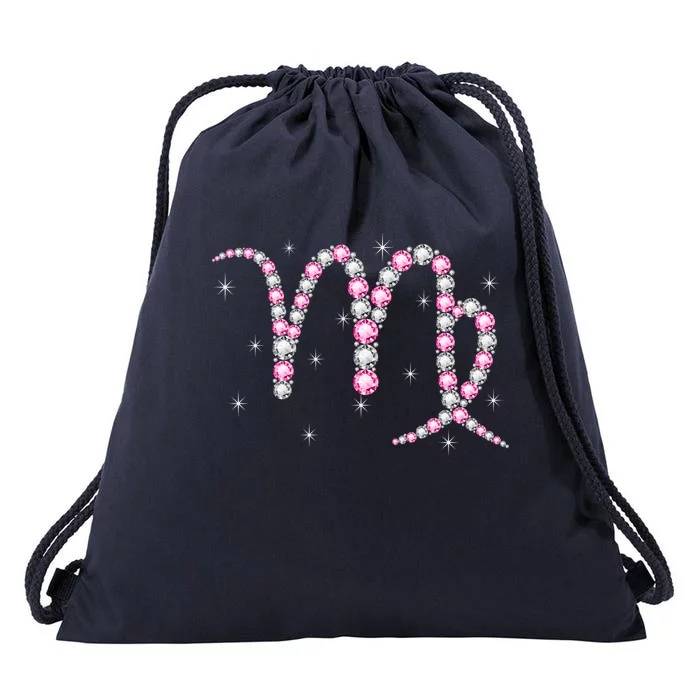 Virgo Gift Astrology Birthday Pink Diamond Gift Drawstring Bag