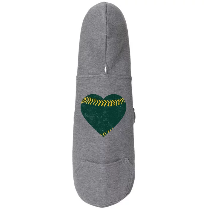 Vintage Green And Gold Baseball Heart Doggie 3-End Fleece Hoodie