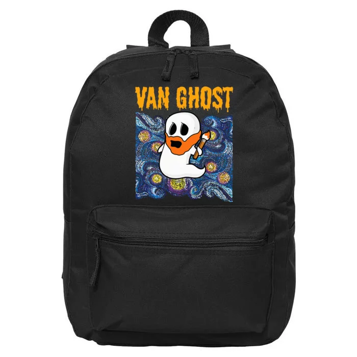 Van Ghost Art Teacher Halloween Van Gogh Starry Night 16 in Basic Backpack