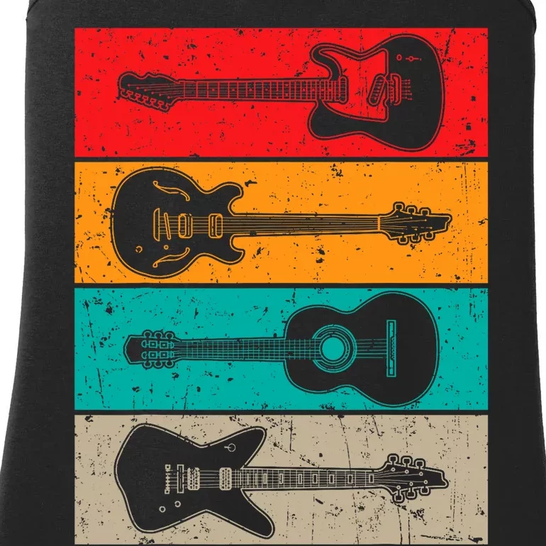 Vintage Guitar Art Guitarist Guitar Player Ladies Essential Tank