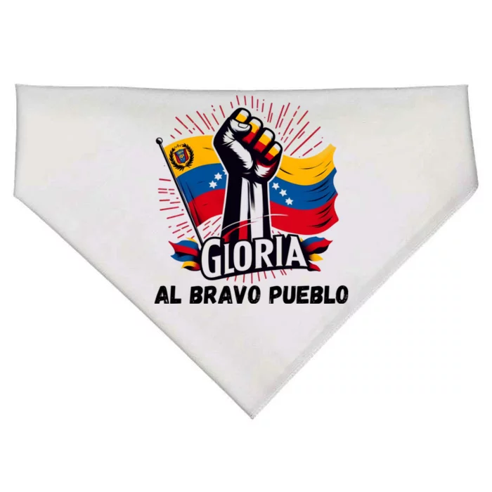 Venezuela Gloria Al Bravo Venezuelan People 2024 USA-Made Doggie Bandana