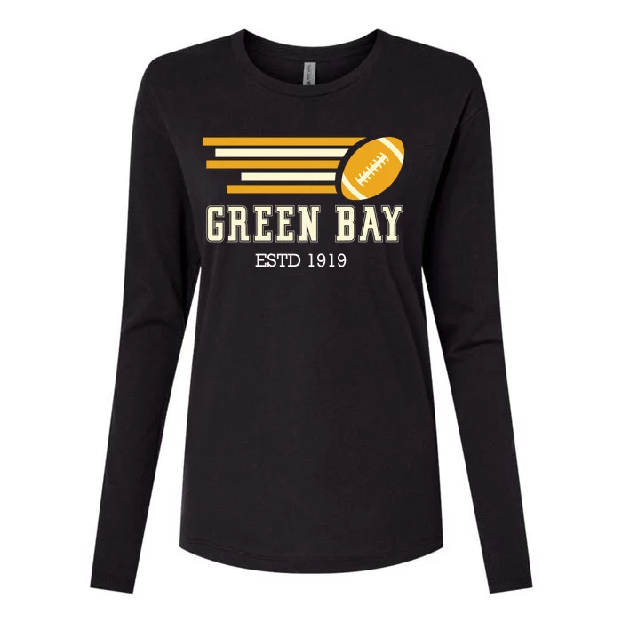 Vintage Green Bay Womens Cotton Relaxed Long Sleeve T-Shirt