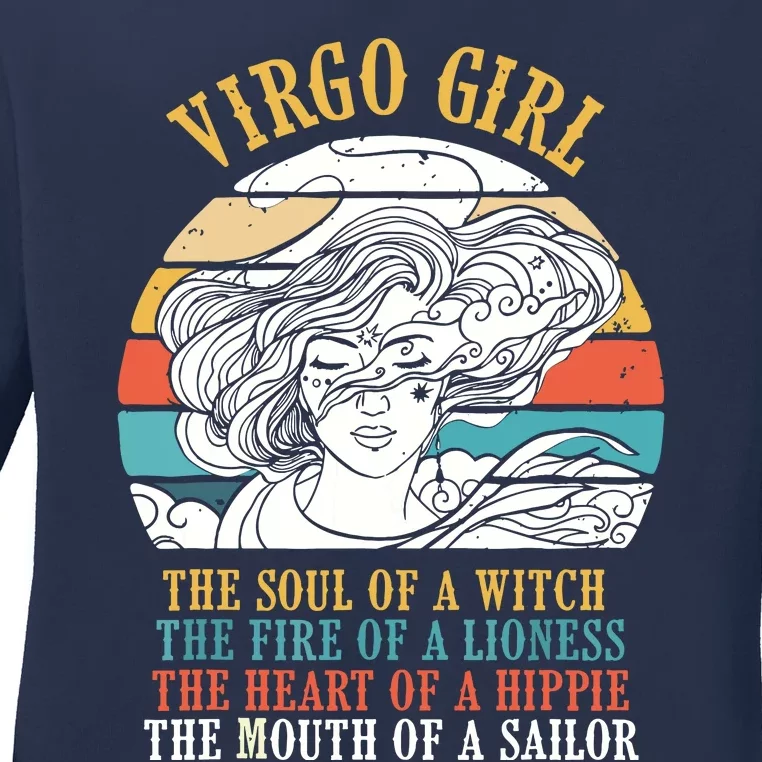 Virgo Girl Birthday Zodiac Sign Astrology Horoscope Ladies Long Sleeve Shirt