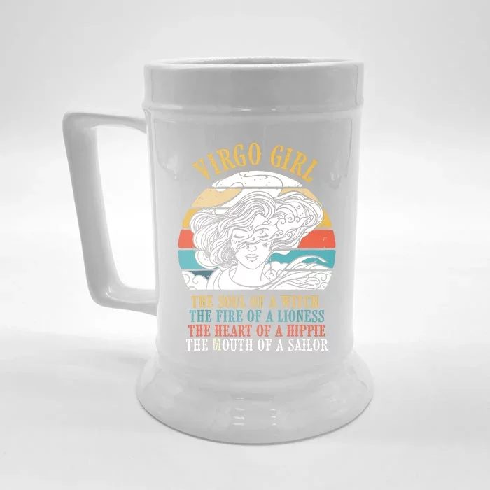 Virgo Girl Birthday Zodiac Sign Astrology Horoscope Front & Back Beer Stein