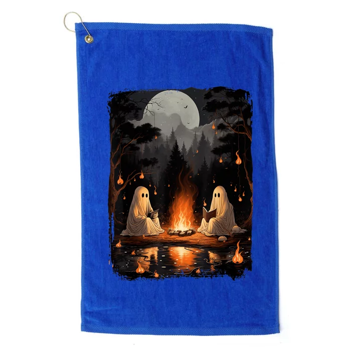 Vintage Ghost Book Reading Camping Gothic Halloween Teachers Platinum Collection Golf Towel