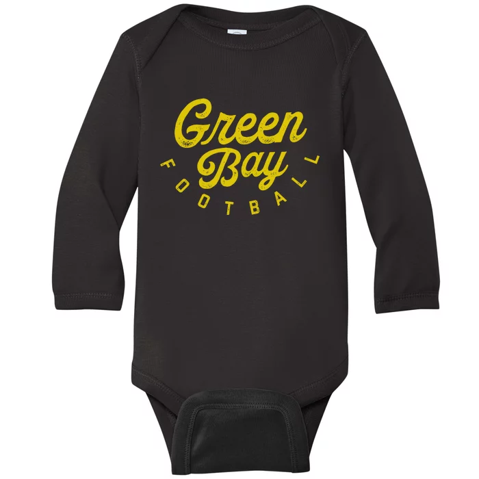 Vintage Green Bay Baby Long Sleeve Bodysuit