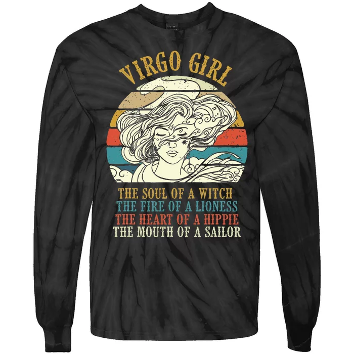 Virgo Girl Birthday Zodiac Sign Astrology Horoscope Tie-Dye Long Sleeve Shirt