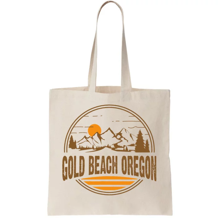 Vintage Gold Beach Oregon Mountain Hiking Souvenir Tote Bag