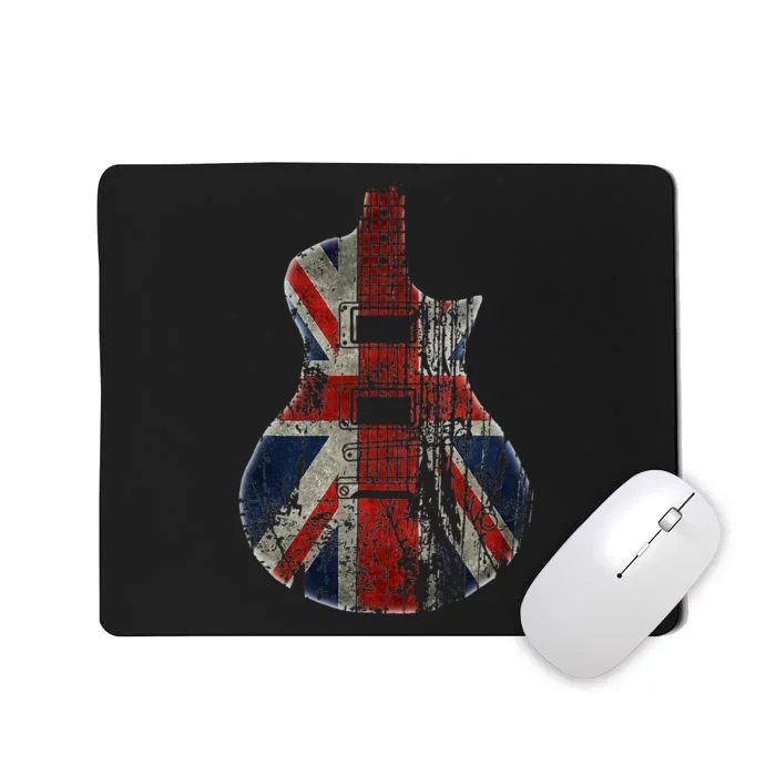 Vintage Guitar British Jack Union Flag Rock Guitarist Mousepad