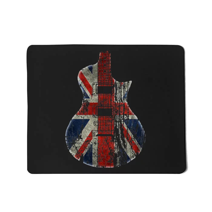 Vintage Guitar British Jack Union Flag Rock Guitarist Mousepad